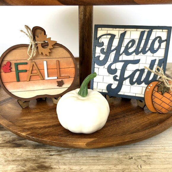 Handmade Autumn Is My Favorite Color - Fall Tiered Tray Decor - Picture 2 of 13